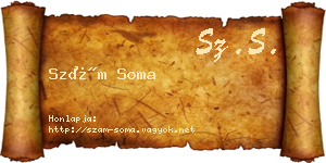 Szám Soma névjegykártya